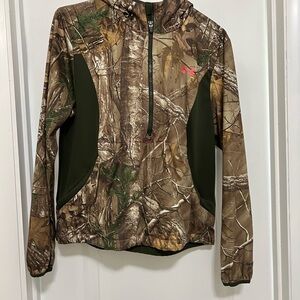 Under Armour Brown Green Realtree Camo Half-Zip Jacket